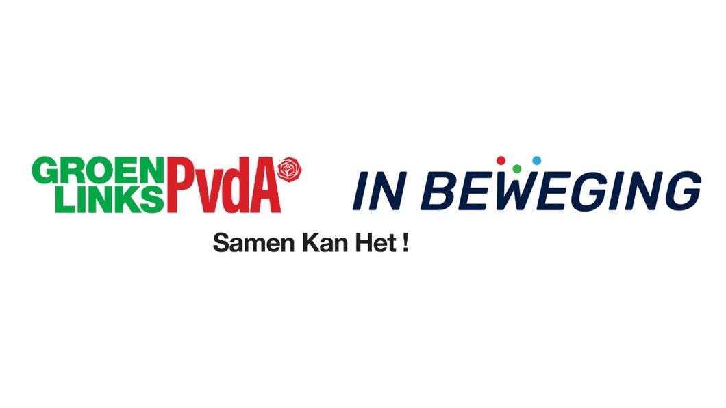 Logo's van GroenLinks-PvdA en In Beweging: samen kan het!