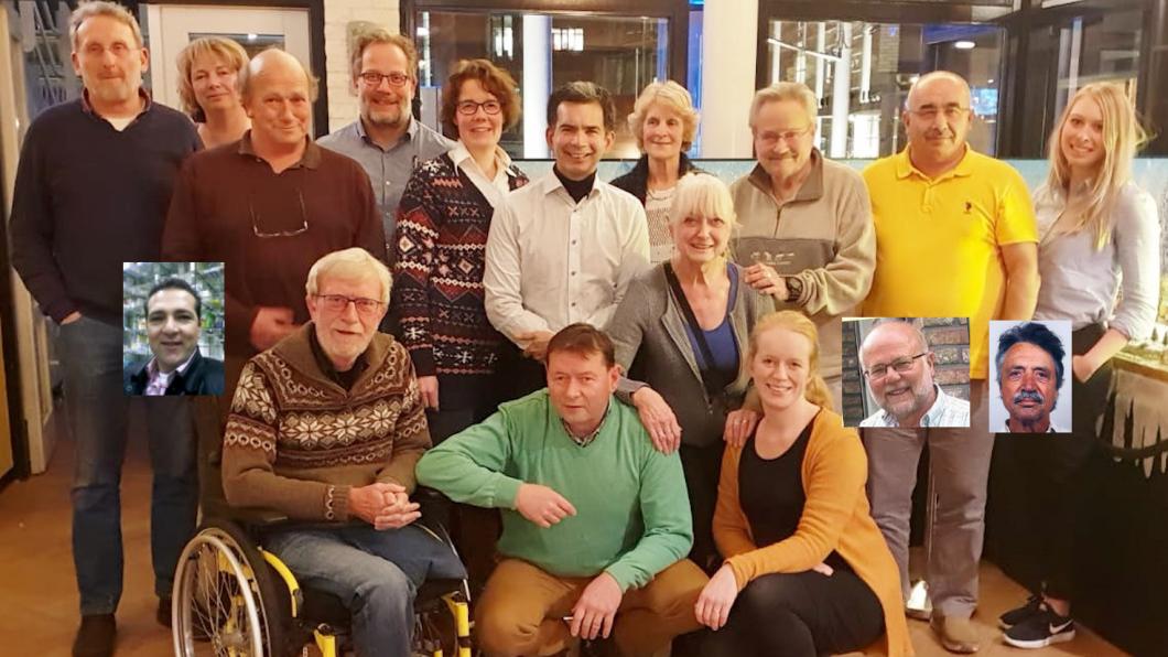 vlnr bovenrij: Ton Mansveld. Barbara Visschedijk, Steven Radstake, Gerben Kappert , Verone Meengs, William Sanchez, Han Bloemendal , Bert Eggink, Orhan Colak, Aniek Kranenburg vlnr onderrij: Farah Sabaa, Pieter Terlouw ,Gerard Willems, Minjon Sanchez, GL19d.jpg