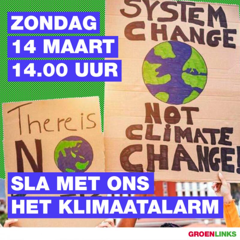 Klimaatalarm Zondag 14 maart