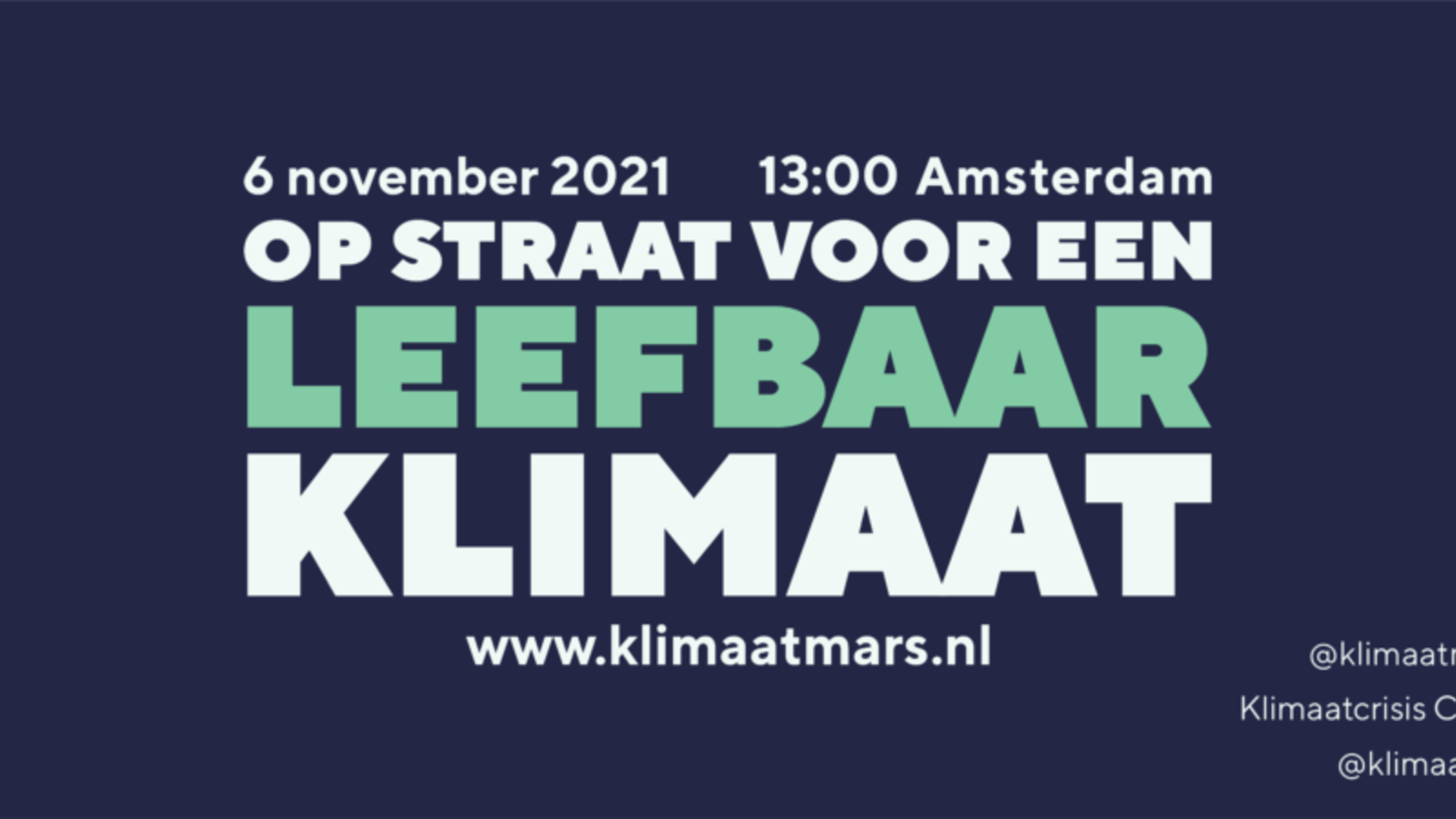 Poster klimaatmars - op straat voor een leefbaar klimaat