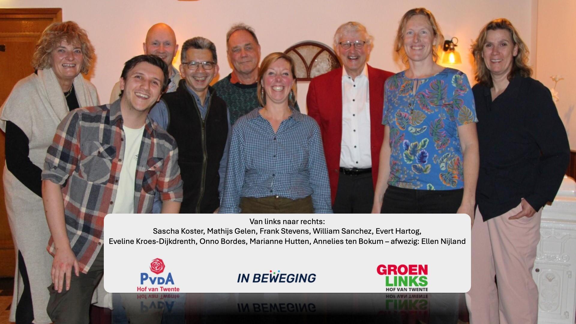 Negen van de tien kandidaten op een rij bij de ALV in Markelo